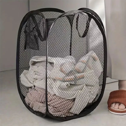 Foldable Laundry Basket, Large Mesh Pop-Up Hamper