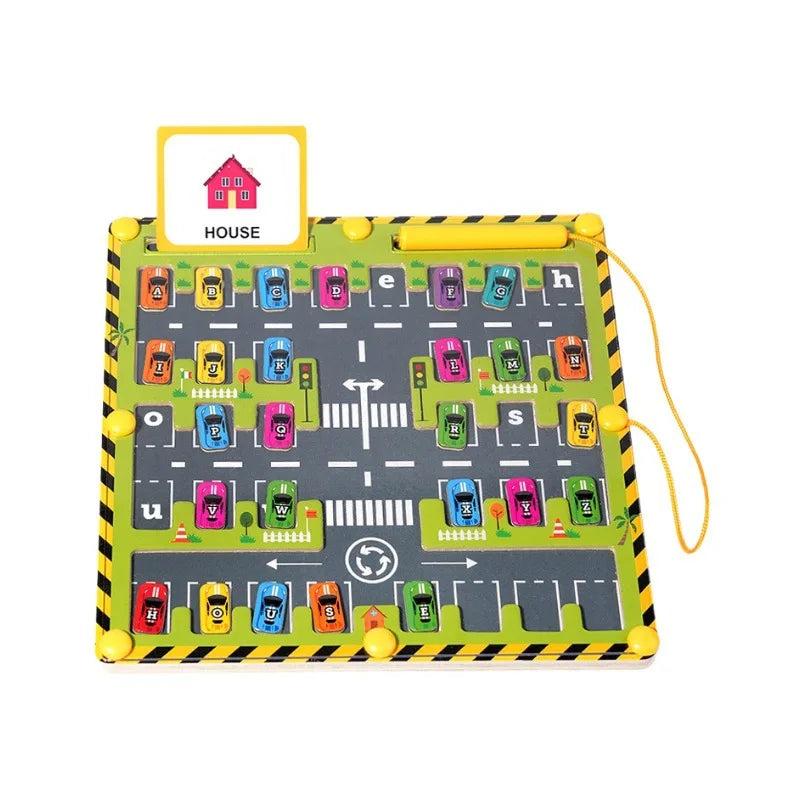 Montessori Magnetic Alphabet Maze Wooden Learning Board