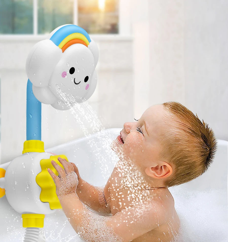 Baby Bath Water Spray Cloud Toy with Faucet Shower