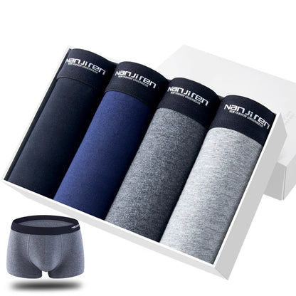Men's Cotton Boxer Shorts 4PCS Breathable Printed Underwear