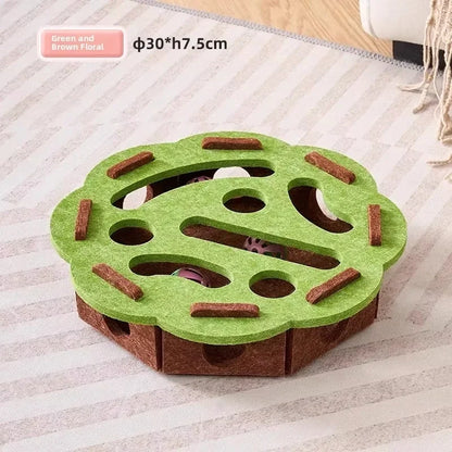 Interactive Cat Puzzle Toy with Ball – Indoor Exercise Game