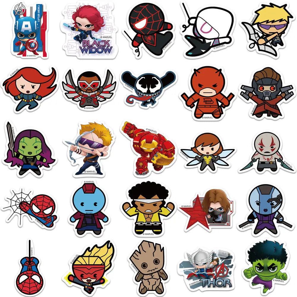 50PCS Cartoon Waterproof Stickers for Laptop Helmet & Skateboard