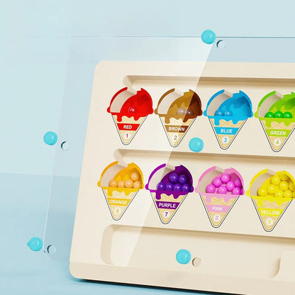 Magnetic Maze Toy with Digital Bead Puzzle Board