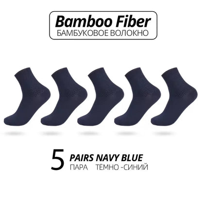 Bamboo Fiber Crew Socks Men's Breathable Business Socks