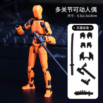 T13 Multi-Joint Robot Action Figure with Dog – 14cm Poseable Model