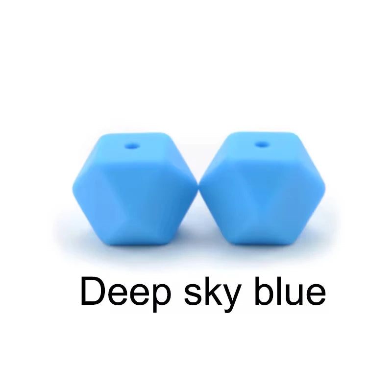 Silicone Hexagon Beads 10pcs Food Grade DIY Jewelry Making