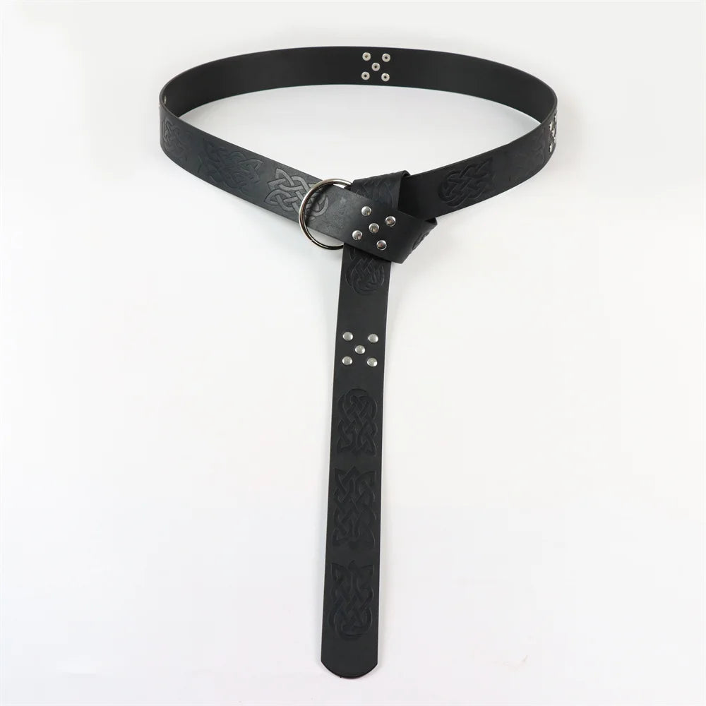 7PCS Medieval Belt Renaissance Punk Cork Dark Three Potions Glass Magic Bottle Waist Bag Halloween Cosplay Costume Belt Props