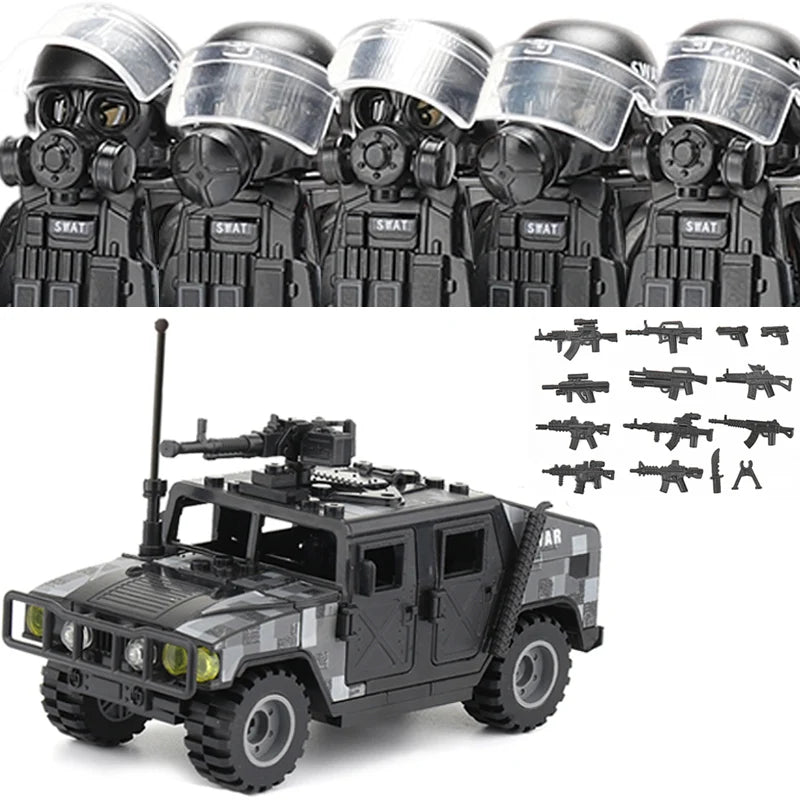 Police Soldier Building Blocks Mini Figures with Accessories