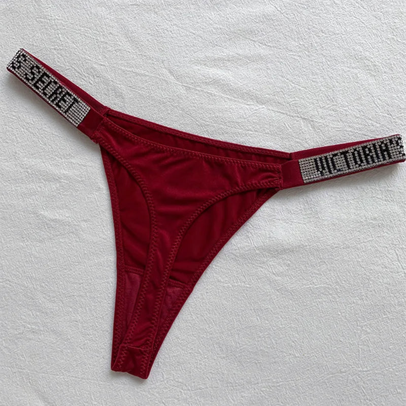 Women's Lingerie Set Wire Free Rhinestone Bra & Brief