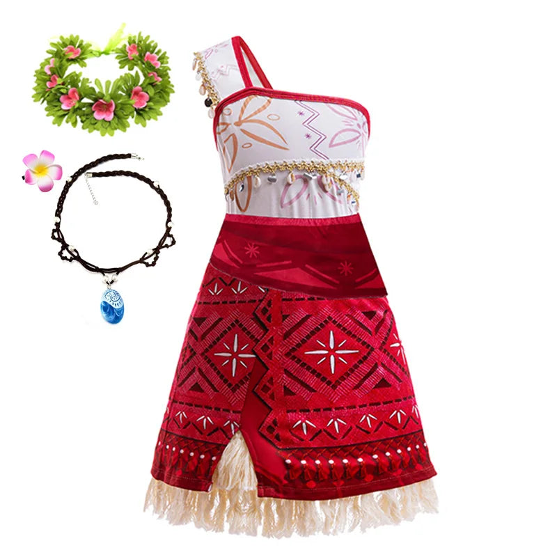 Moana 2 Dress for Girls Princess Costume with Accessories