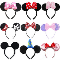 Mouse Ears Headband with Sequin Bow for Parties & Cosplay