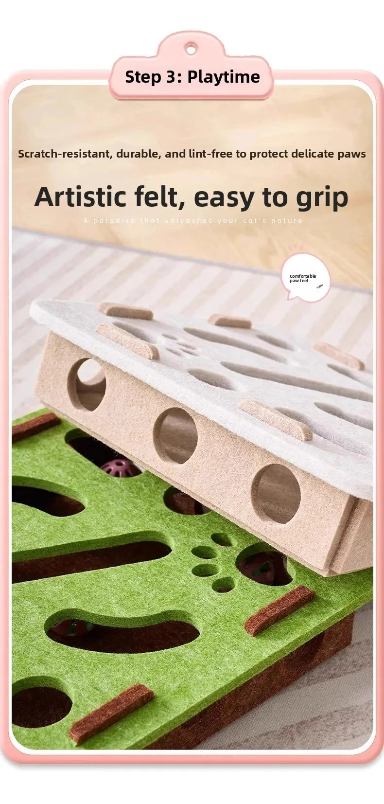 Interactive Cat Puzzle Toy with Ball – Indoor Exercise Game