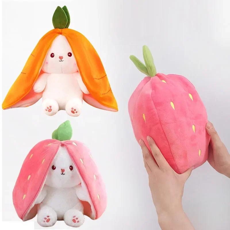 Rabbit Plush Toy – Strawberry Carrot Bunny Plush Doll 25cm