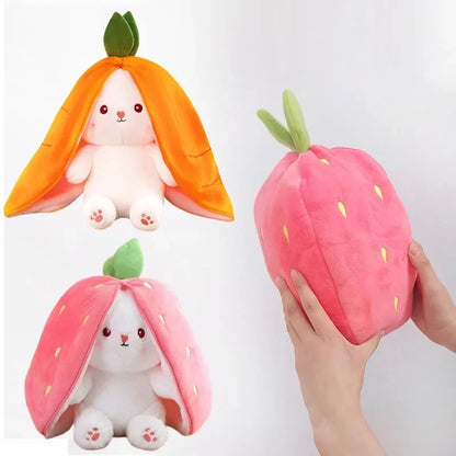 Rabbit Plush Toy – Strawberry Carrot Bunny Plush Doll 25cm
