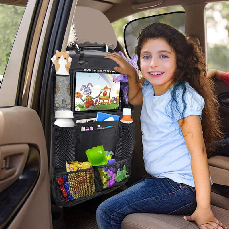 Car Backseat Organizer with Tablet Holder and Storage Pockets