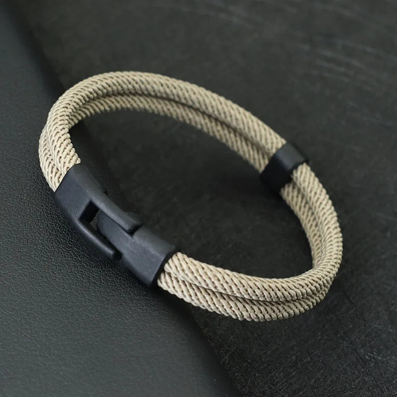 Men's Rope Bracelet – Double Layer Stackable Wristband