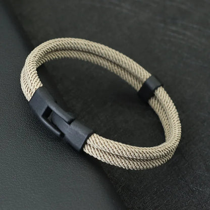 Men's Rope Bracelet – Double Layer Stackable Wristband