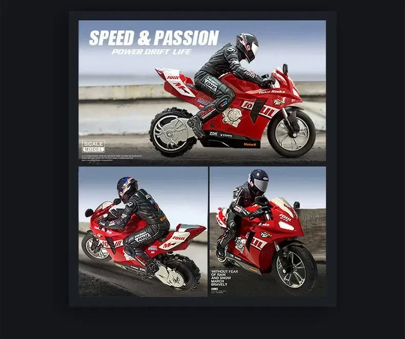 RC Motorcycle Toy 1/10 Self Balancing Drift Stunt Racing Car