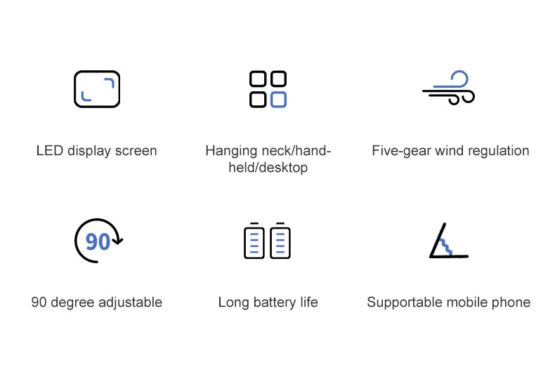 USB Handheld Mini Fan Rechargeable Foldable Neck Fan