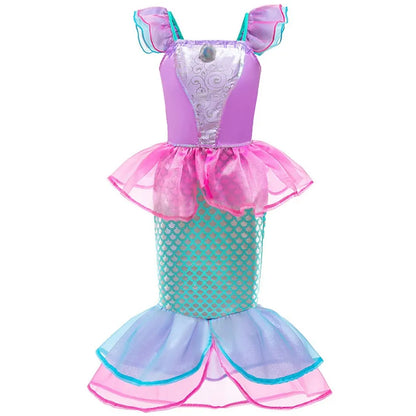 Girls Princess Dress Elsa Anna Kids Cosplay Costume