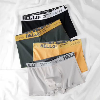 Men's Cotton Boxer Shorts 4PCS Breathable Printed Underwear