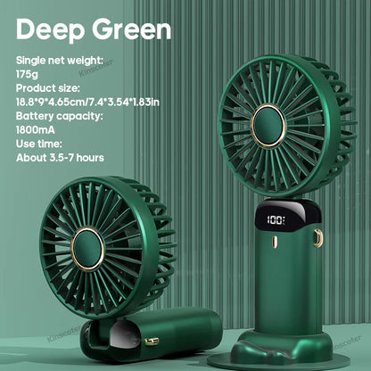 USB Handheld Mini Fan Rechargeable Foldable Neck Fan