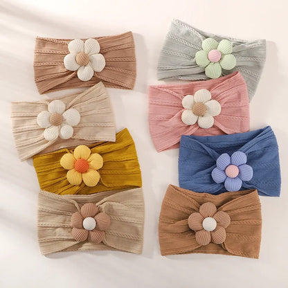 Baby Flower Headband Soft Nylon Newborn Hairband