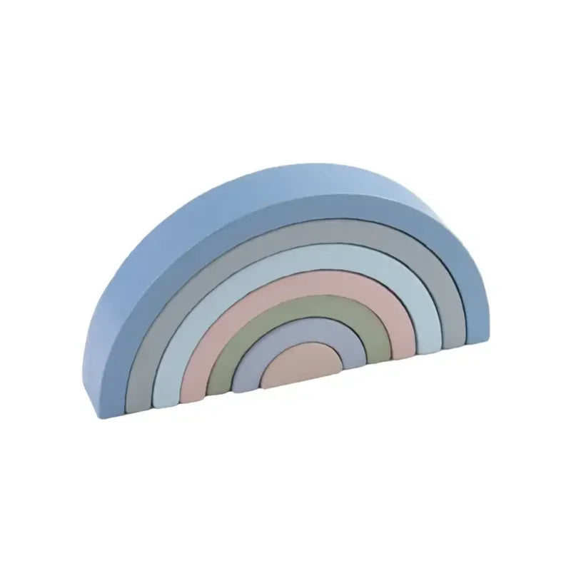Wooden Rainbow Stacking Blocks Montessori Arch Bridge Toy