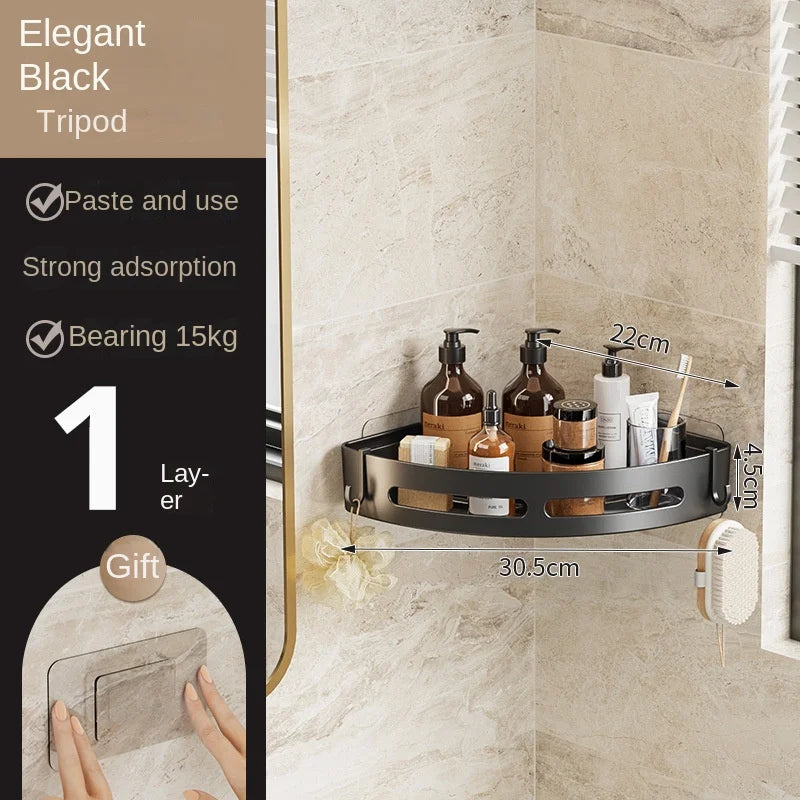 No Drill Bathroom Shower Caddy – Adhesive Corner Shelf