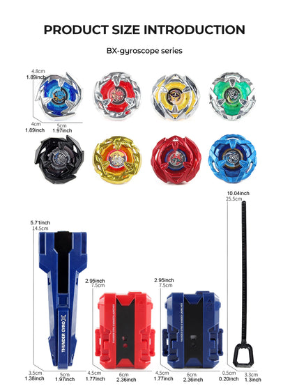 Metal Battle Tops Set with Launchers & Storage Box