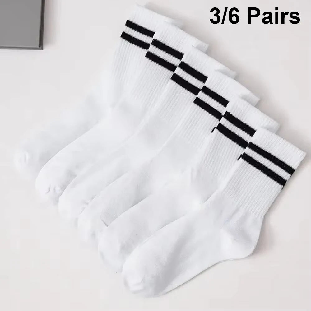 Crew Socks Breathable Mid Tube Sports Socks 3-6 Pairs