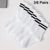 Crew Socks Breathable Mid Tube Sports Socks 3-6 Pairs
