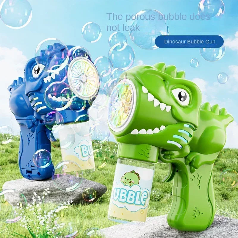 Dinosaur Bubble Machine Electric Bubble Gun with Lights