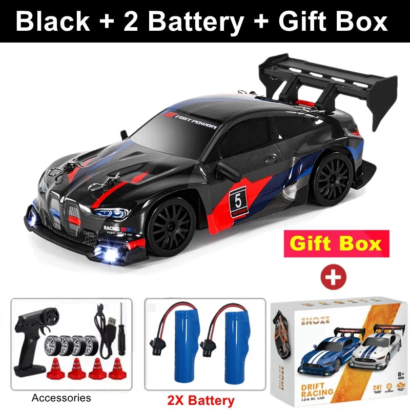 1:24 4WD RC Drift Car with LED Lights – High Speed Remote Control Racing Car