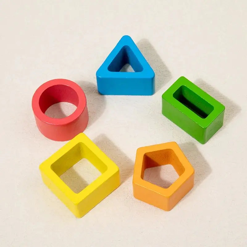 Wooden Sorting Toy, Montessori Stacking Blocks