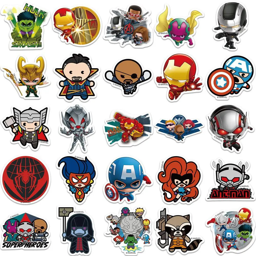 50PCS Cartoon Waterproof Stickers for Laptop Helmet & Skateboard