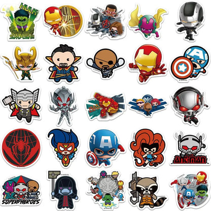 50PCS Cartoon Waterproof Stickers for Laptop Helmet & Skateboard