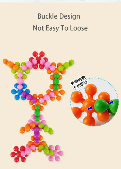 Plum Blossom Building Blocks Colorful Snowflake STEM Construction Toy