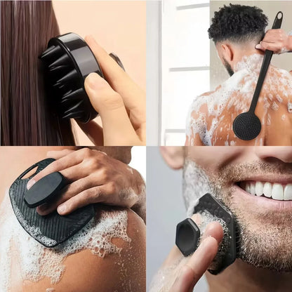 Silicone Body Scrubber Set 4PCS Exfoliating Bath Brushes