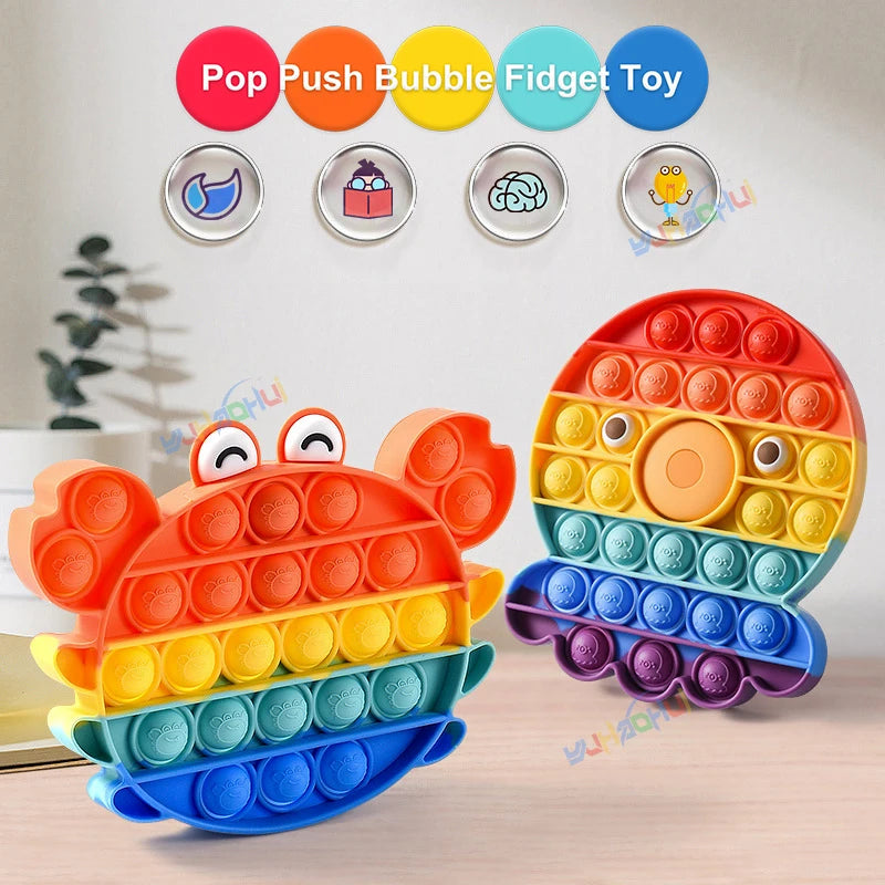 Rainbow Pop It Fidget Toy for Stress Relief & Sensory Play