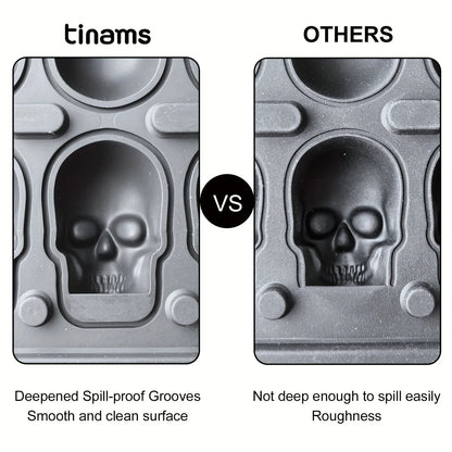 Skull Ice Ball Mold – 3D Silicone Horror Ice Cube Tray