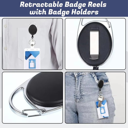 Retractable ID Card Holder Transparent Badge Holder Case
