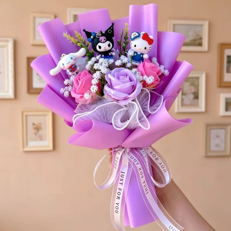 Hello Kitty Kulomi Melody With Artificial Flower Creative Bouquet