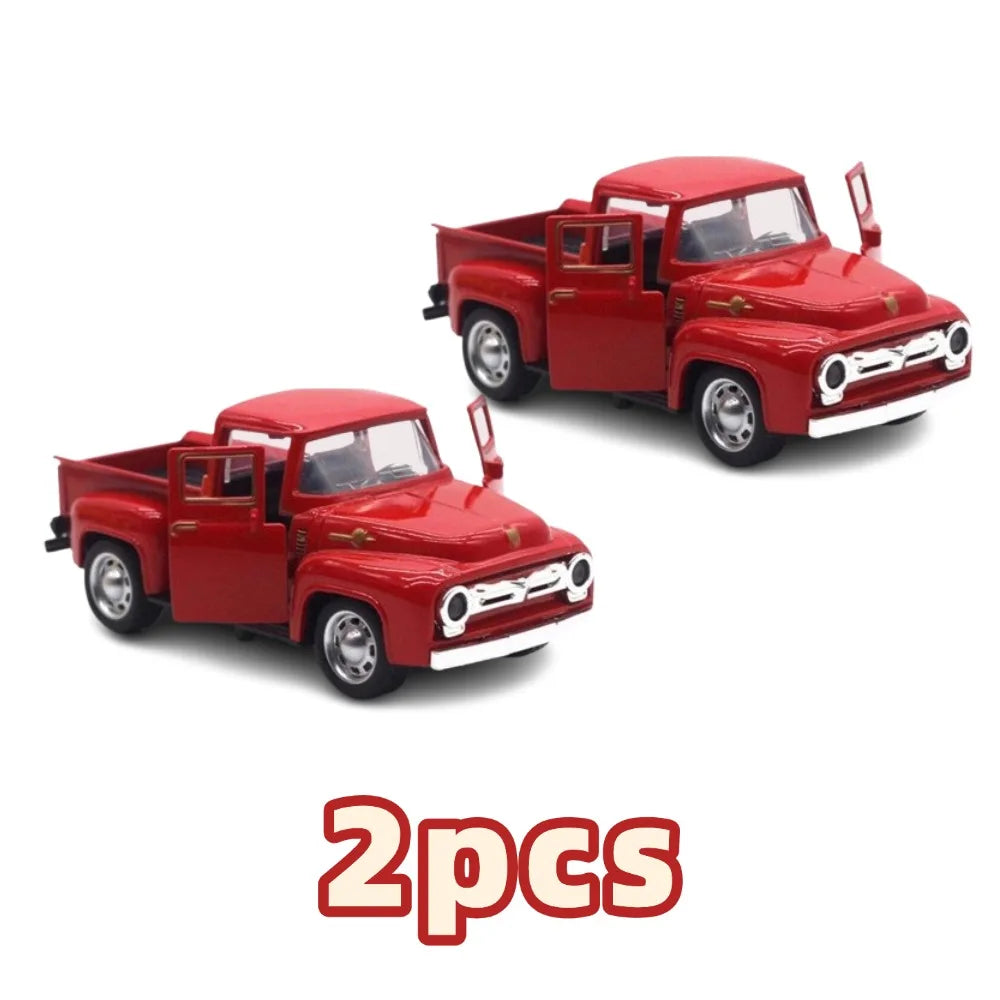 1:32 Red Vintage Metal Truck Model – Diecast Pull-Back Car