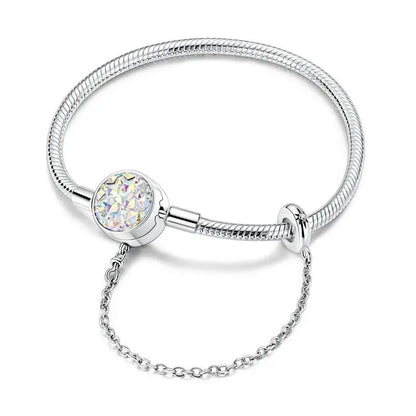 925 Sterling Silver Heart Bracelet with Zircon Accent