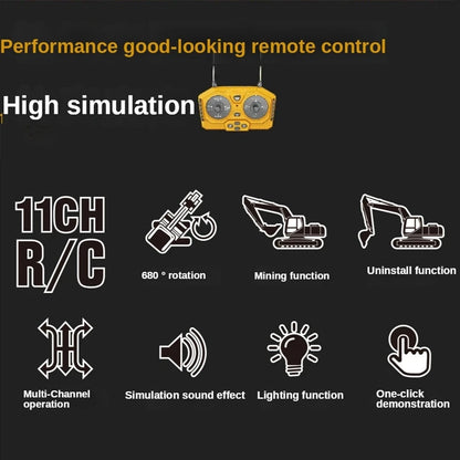 4WD RC Excavator Dump Truck Bulldozer 1:20 Remote Control Toy