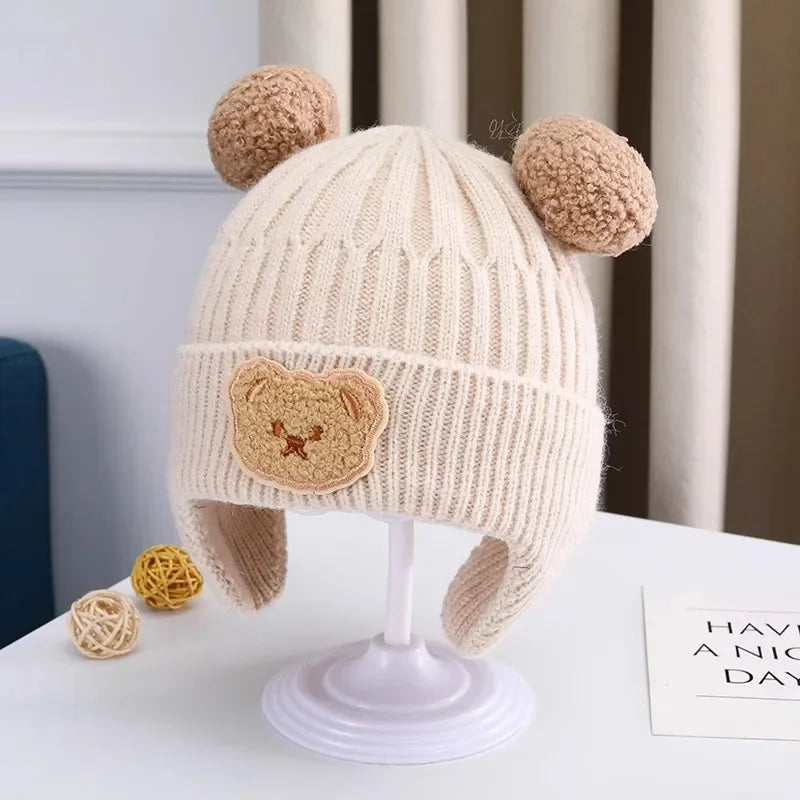 Baby Bear Ear Winter Hat – Warm Knitted Baby Beanie