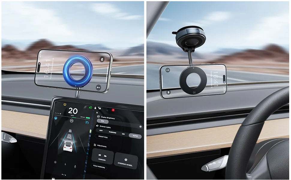 Magnetic Car Phone Holder 360° Foldable Vacuum Mount