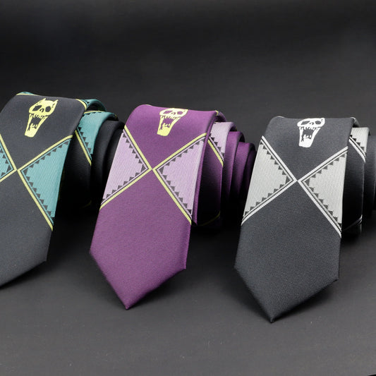  Anime JoJo Tie Kira Yoshikage Halloween Cosplay Costume Accessories KILLER QUEEN Skull Party Cosplay  Accessories Fake Collar