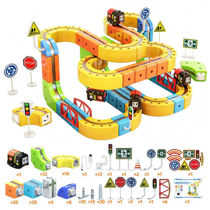 Train Track Building Set – 3D Cube Track